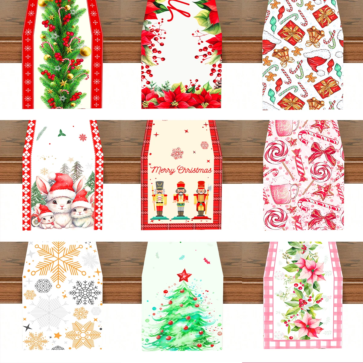 

Merry Christmas Table Runner Pink Christmas Decorations for Home Decoration 2024 Xmas Navidad Notal Noel Gifts New Year 2025