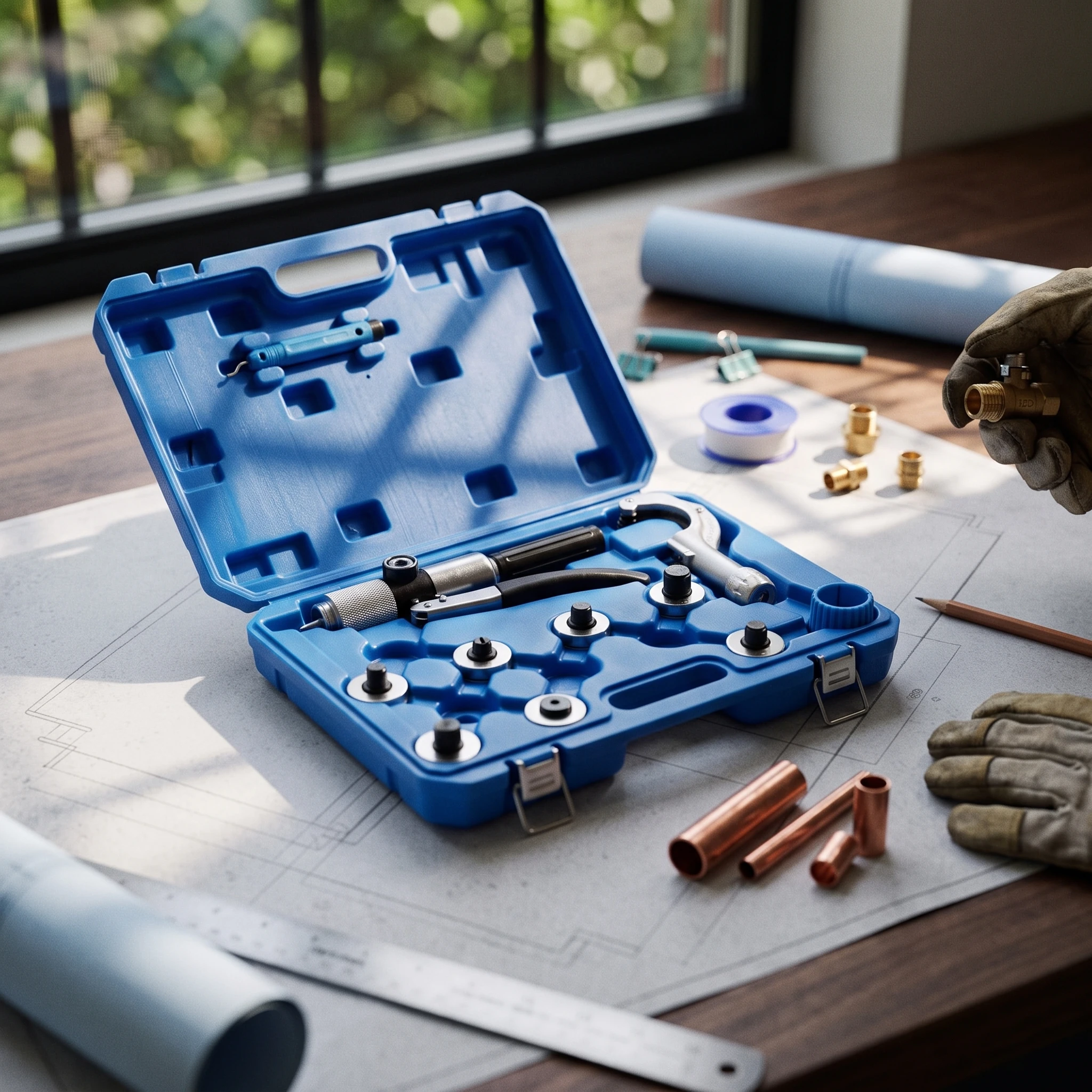 Tube Expander Kit with Carrying Case Long-Lasting Tubing Expander Kit with Cutter Tool Handheld Manual for HVAC Technicians
