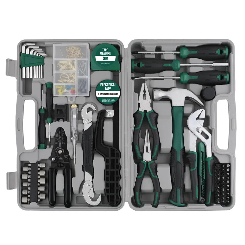 166 Piece Household Tool Set with Molded Storage Case, Multifunctional Hand Tool Kit with Screwdrivers, Pliers, Sockets and