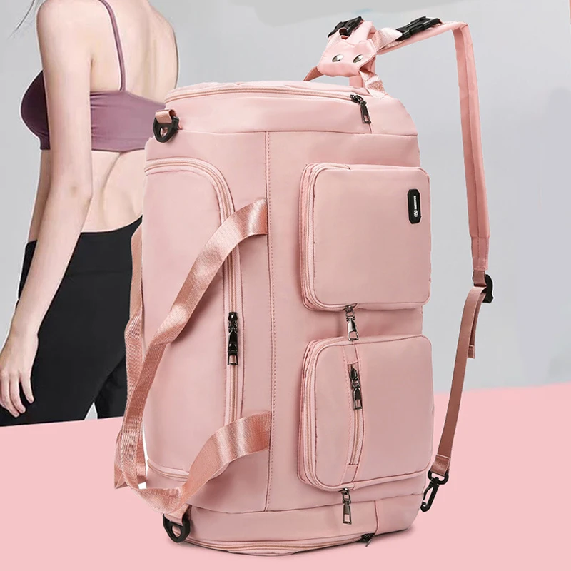 

Sports Fitness Travel Bag Large Short Trip Backpack Weekender Shoulder Bags with Shoe Pocket Dry Wet Women Carry On Yoga Tote