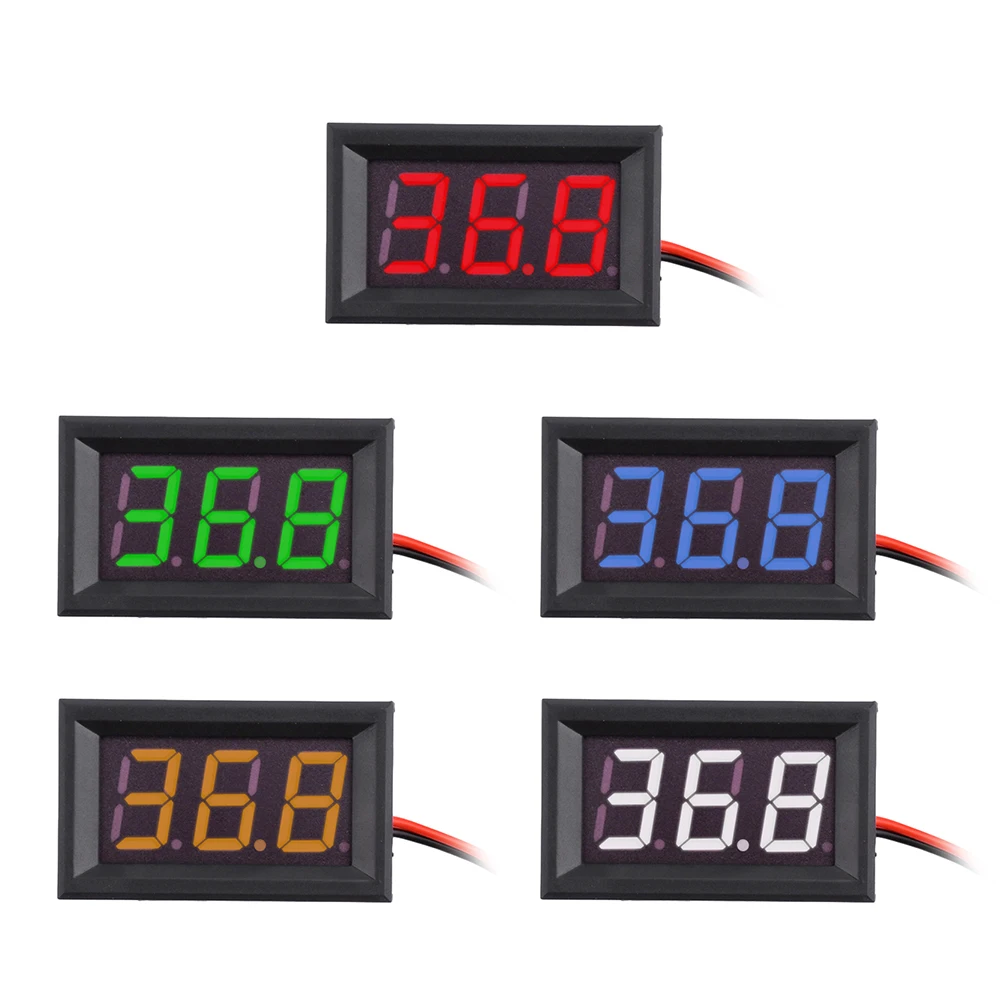 Two-wire DC AC voltmeter head 0.56 inch LED digital voltmeter DC5-120V AC70-500V 3 bits with reverse connection protection