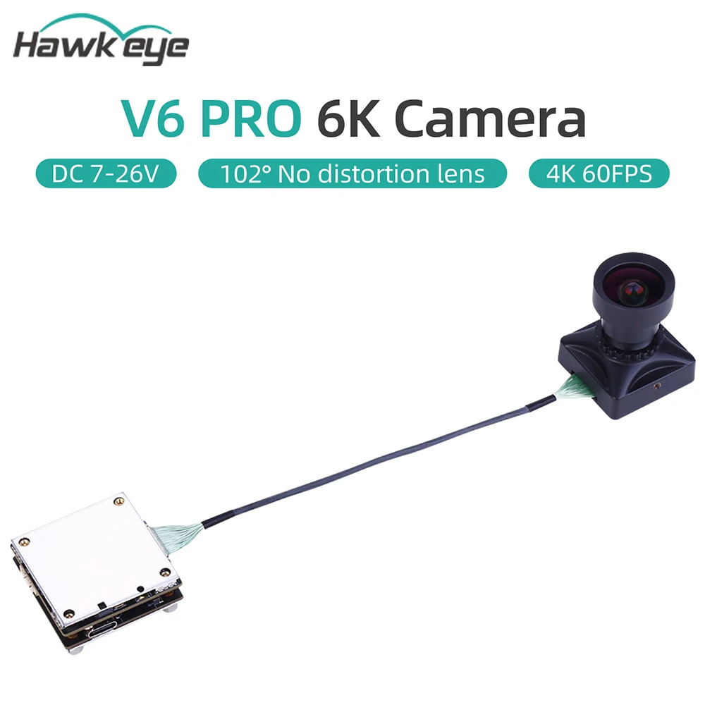 Hawkeye Sony 6K Card Recorder Camera V6 PRO 1 INCH 20MP Camera WiFi control DC 7-26V 8X Digital zoom Multiple C-mount Housings