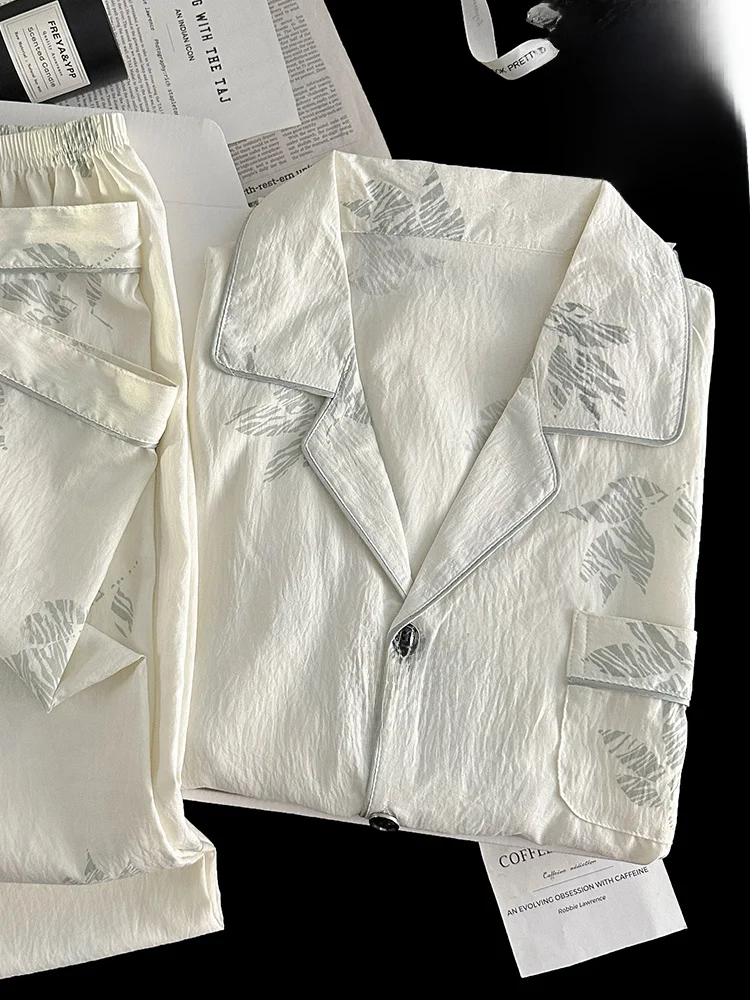 

Cloud Cotton Long Sve Long Pants Spwear Set Lightweight Casual Home Clothes for Men Spring Summer New Arrival