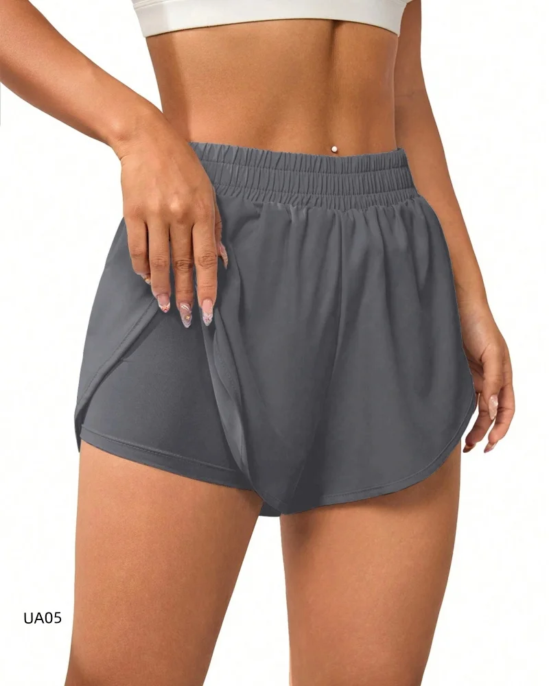 Women's 2-in-1 Quick Dry Running Shorts High Waist Yoga Gym Workout Sports Anti-Chafe Athletic Shorts Tennis And Beach