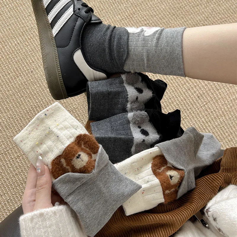 

1/3 Pair Cute Cartoon Kitten Medium Tube Women's Autumn/Winter Pure Cotton Design Creative Women's Socks