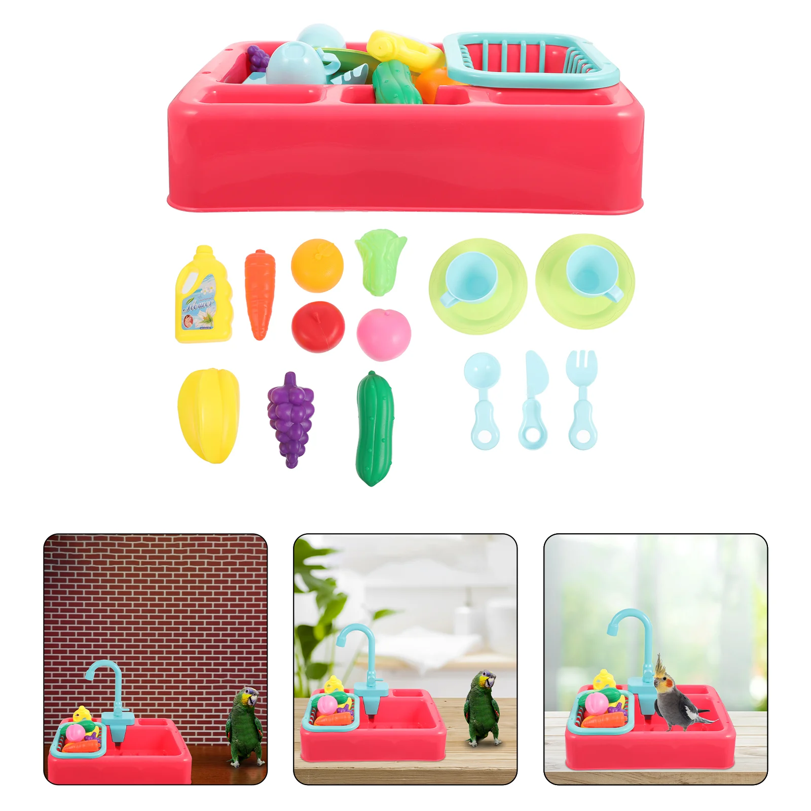 Bassin de bain automatique pour animaux de compagnie, baignoire pour oiseaux, douche, piscine pour perroquet, jouets pour bébés, mangeoire pour animaux de compagnie