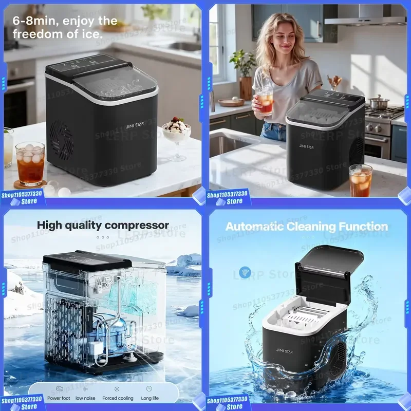 Portable Electric Ice Bullet Maker Auto Clear Plastic Housing 10kg/Day 24 Hours for Bottled Water 1 Year Warranty