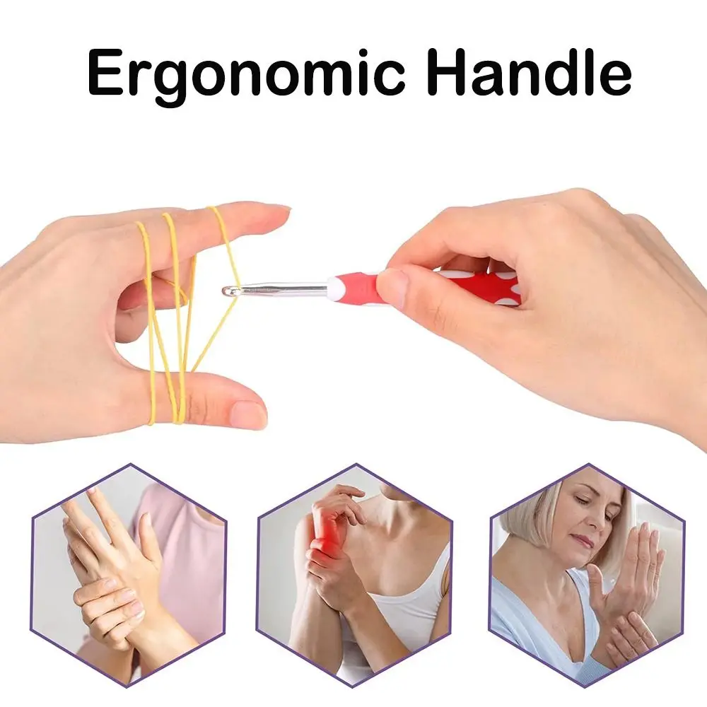 Long Knitting Needles DIY Multisize Rubber Handle Weaving Tool Crocheting Needles Scarf