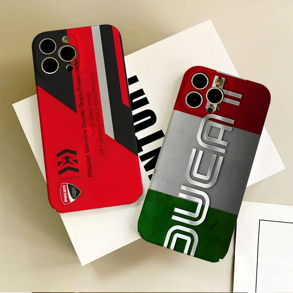 M-Motorrad D-Ducaties Handyhülle für IPhone 16 15 14 13 12 11 Plus Pro Max Mini glänzende HD Hard Film Shell Cover
