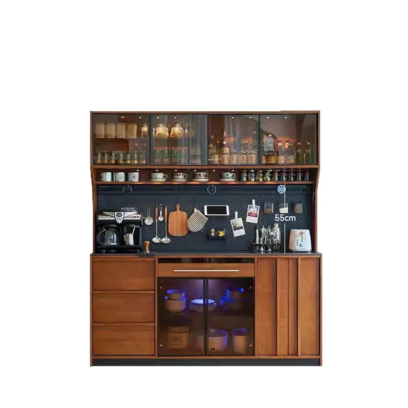 Nordic solid wood dining side cabinet Time dining side cabinet integrated storage