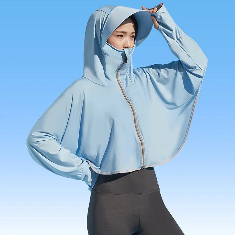 女性用UVプルーフ速乾性コート、釣りとトレッキングシャツ、ジッパー付きアウター、サイクリングとハイキング、ビーチウェア、upf50プラス、夏
