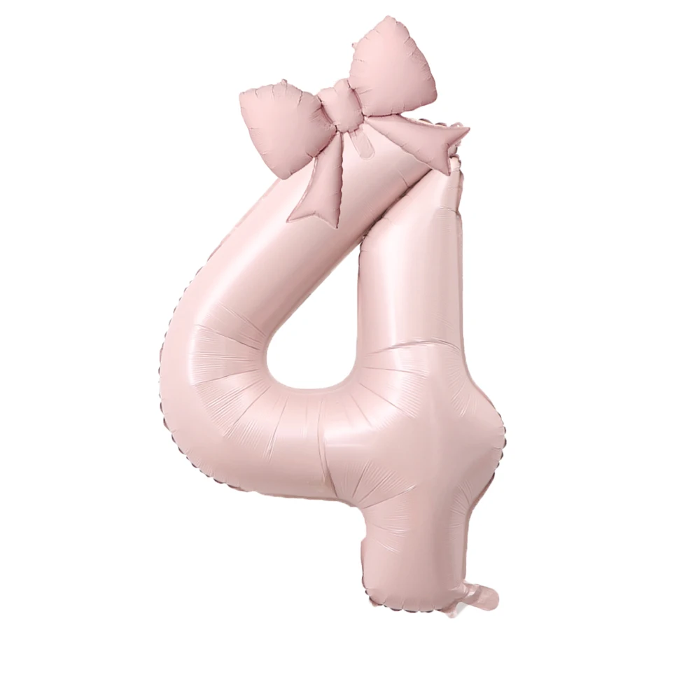 2 قطعة 40 بوصة عيد ميلاد عدد 0-9 بالونات الفتيات الأميرة عيد ميلاد الوردي Bowknot بالونات حفل زفاف بالونات جامبو عدد بالون #5