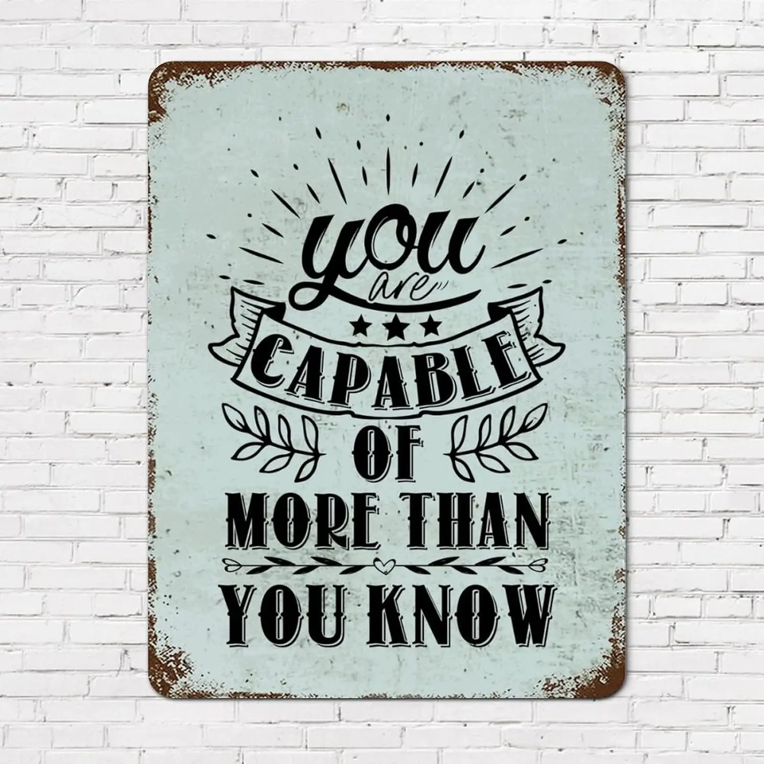 Chic Vintage Metal Signs Life Positive Quote You are Capable of More Than Know Aluminum Sign  Bible Verse Shabby