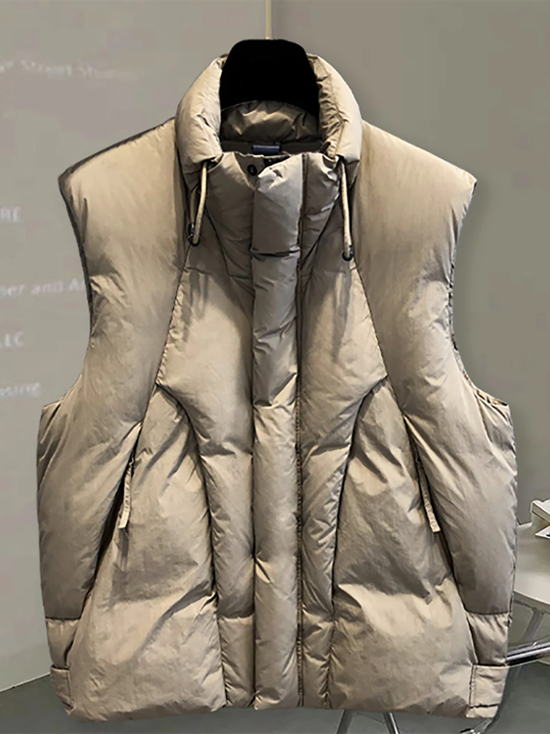 

Advanced Casual Stand Collar Svel Vest Men's Autumn Winter New Faion Warm Loose Simple Bal Jaet Trendy