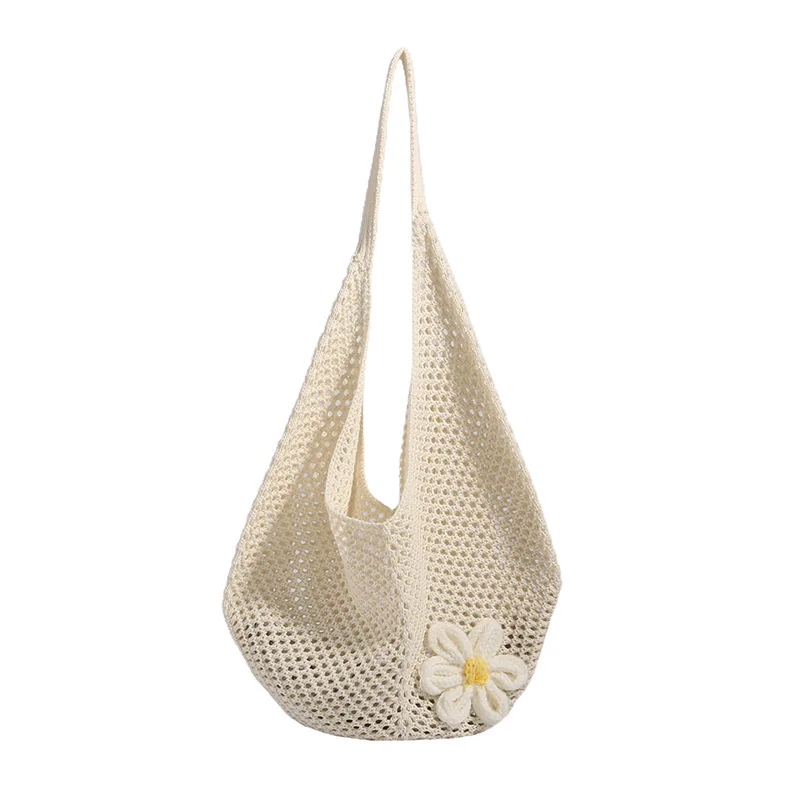 Trendige Bohemian Schultertasche, ausgehöhlte Strohgeflecht-Handtasche, große Kapazität, lässiger Stil, Strandtasche zum Einkaufen