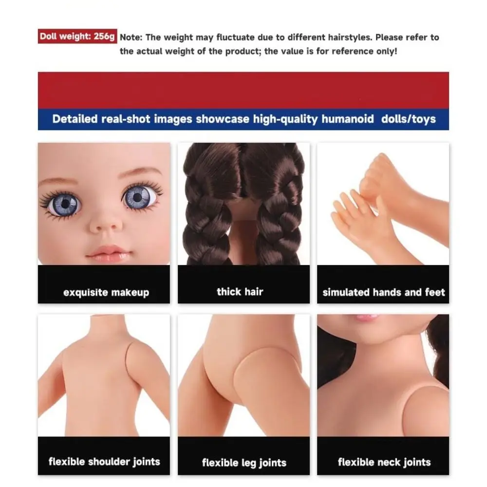 

Fashion Brown Eyes 12 Inch 30cm Height 3 Hair Colors Girl Dress Up Blonde Hair Humanoid Accessories