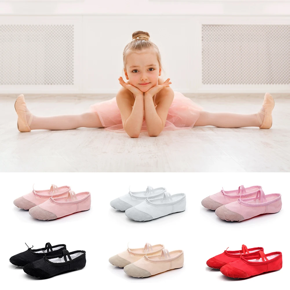 Professional Canvas Soft Sole Girls Ballet Shoes Kids Dance Slippers Ballet Dance Female Ballet Yoga Gym Dance Practice Shoes