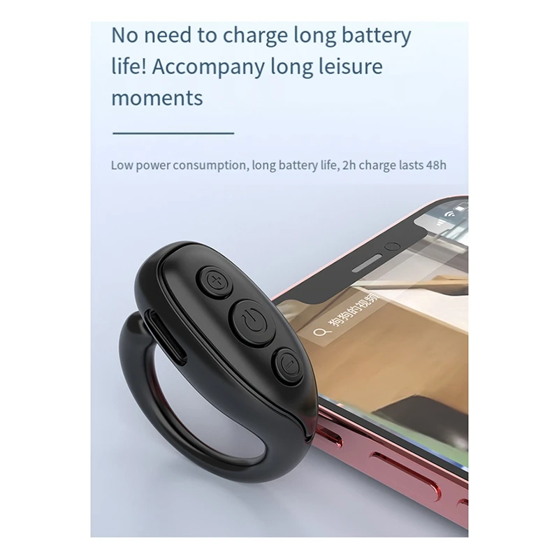 Fingertip Controle Remoto Anel para Telefones, Bluetooth 5.3