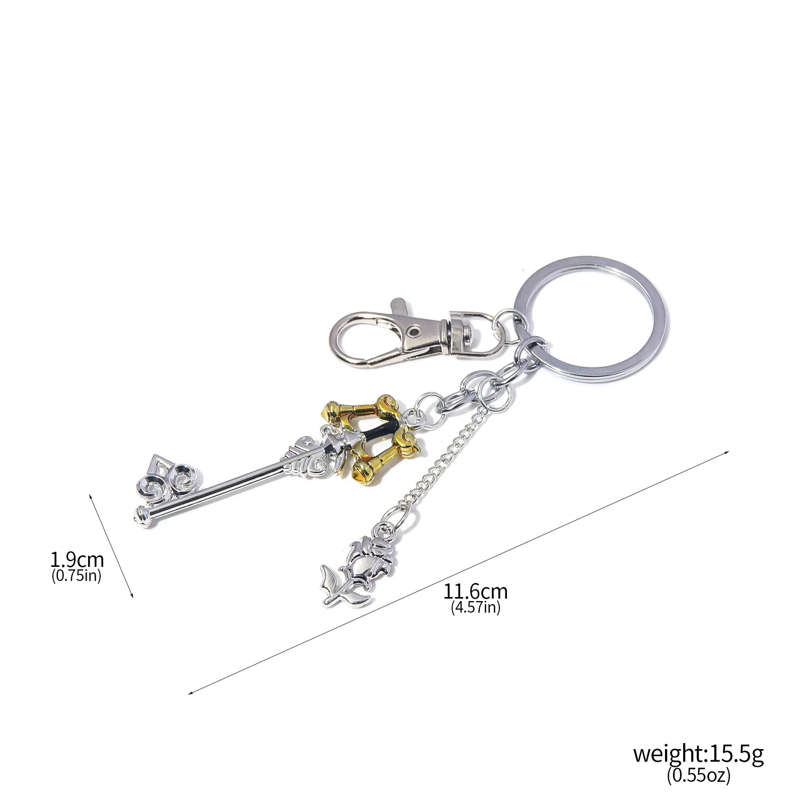 LLavero de llave Sora de Game Kingdom Hearts para hombres y mujeres, hoja olvidada, colgante de llave dorada de Metal, regalo para fanáticos, accesorios de Cosplay, bolsa de coche, joyería