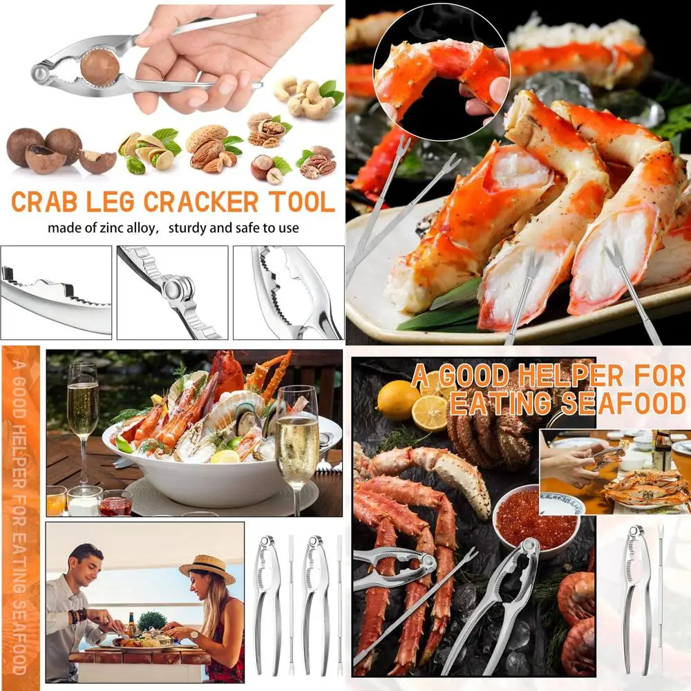 

Stainless Steel Seafood Tools Set - 61-Piece Lobster Cracker, Crab Leg Tool, Fork, Nut Cracker, and Shellfish Opener for Kitchen