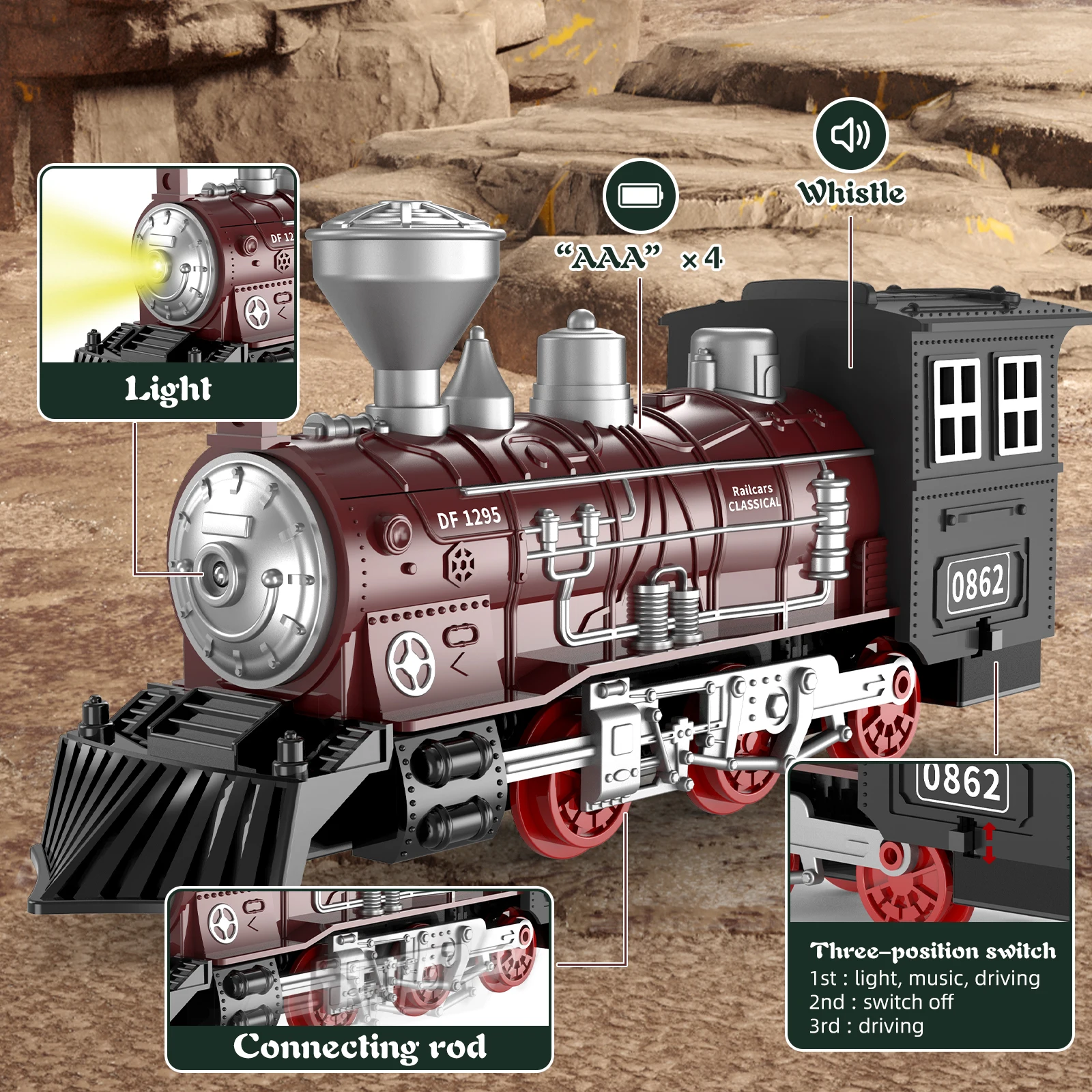 クリスマスツリー列車セット - 3歳以上のお子様向けのライトとサウンド付きの列車のおもちゃ、子供へのクリスマスプレゼント