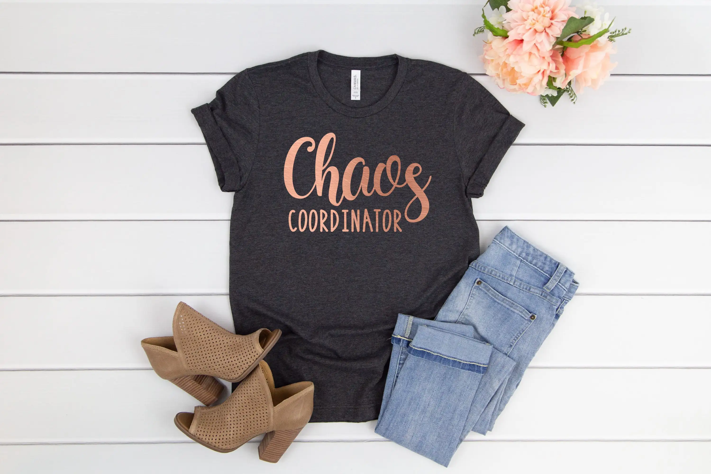 Chaos Coordinator Mom T Shirt Mommy shirts Life Funny Momma Mama Mamacita Trendy