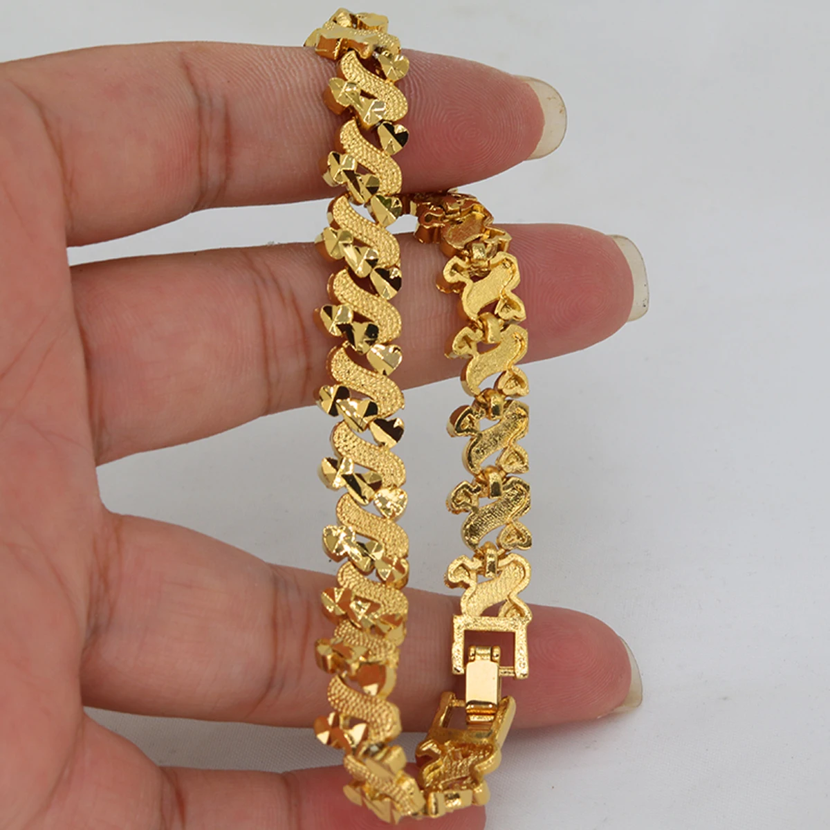 Copper African Party Jewelry Gifts Ethiopian Cuban Jewelry Dubai 24k Gold Color Various Shapes Bracelet For Man And Woman