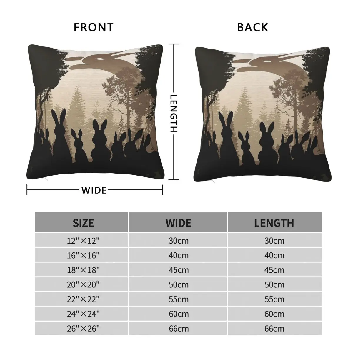 Watership Down Foggy Forest Square Pillowcase Polyester Linen Velvet Creative Zip Decor Pillow Case Home Cushion Cover