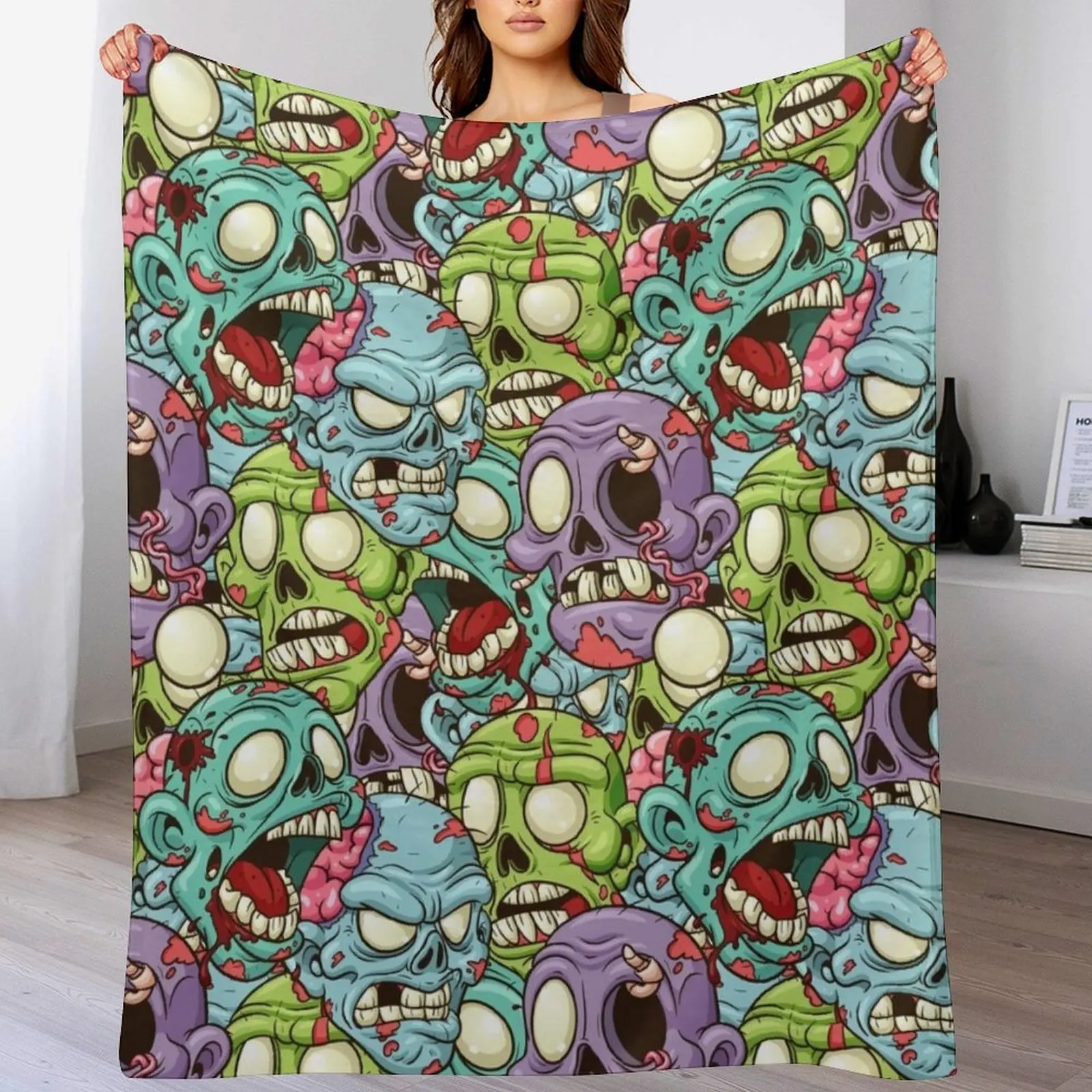

Zombies Throw Blanket Thermals For Travel Luxury Thicken Hair Decorative Throw Blankets