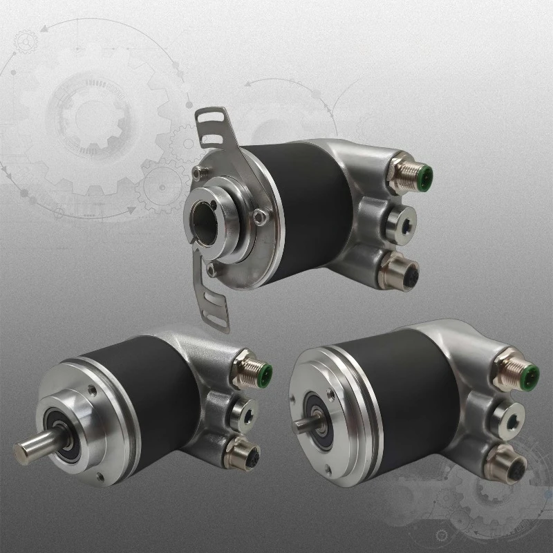 58mm PROFINET Ethernet Multi-Turn Absolute Rotary Encoder Optic Flange Mount 12-18Bit Resolution IP65/IP67 Industrial