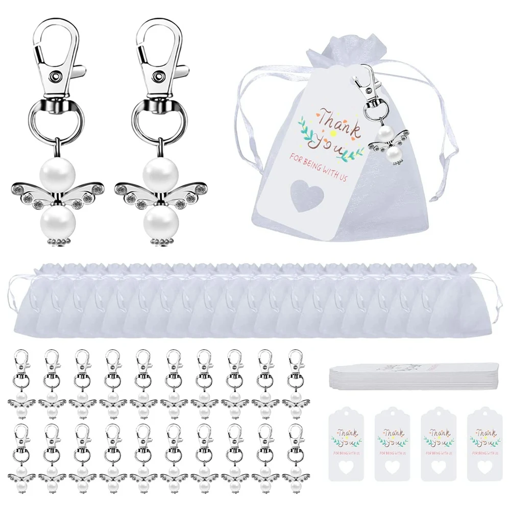 Guardian Angel Keyring,20Pcs Party Favours Christening Wedding for Communion Confirmation Keyring Girls Thank You Gift