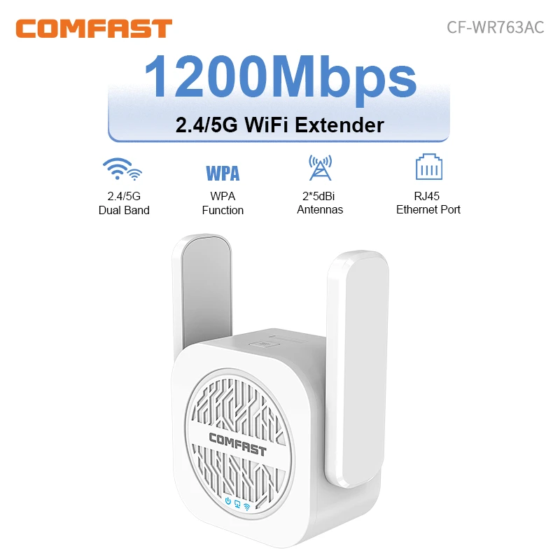 Wifi Extender 1200mbps 2.4G/5GHz Wireless Repetidor WPS Signal Amplificador 11ac Gigabit Wi-Fi Range Extender Amplifier For Home