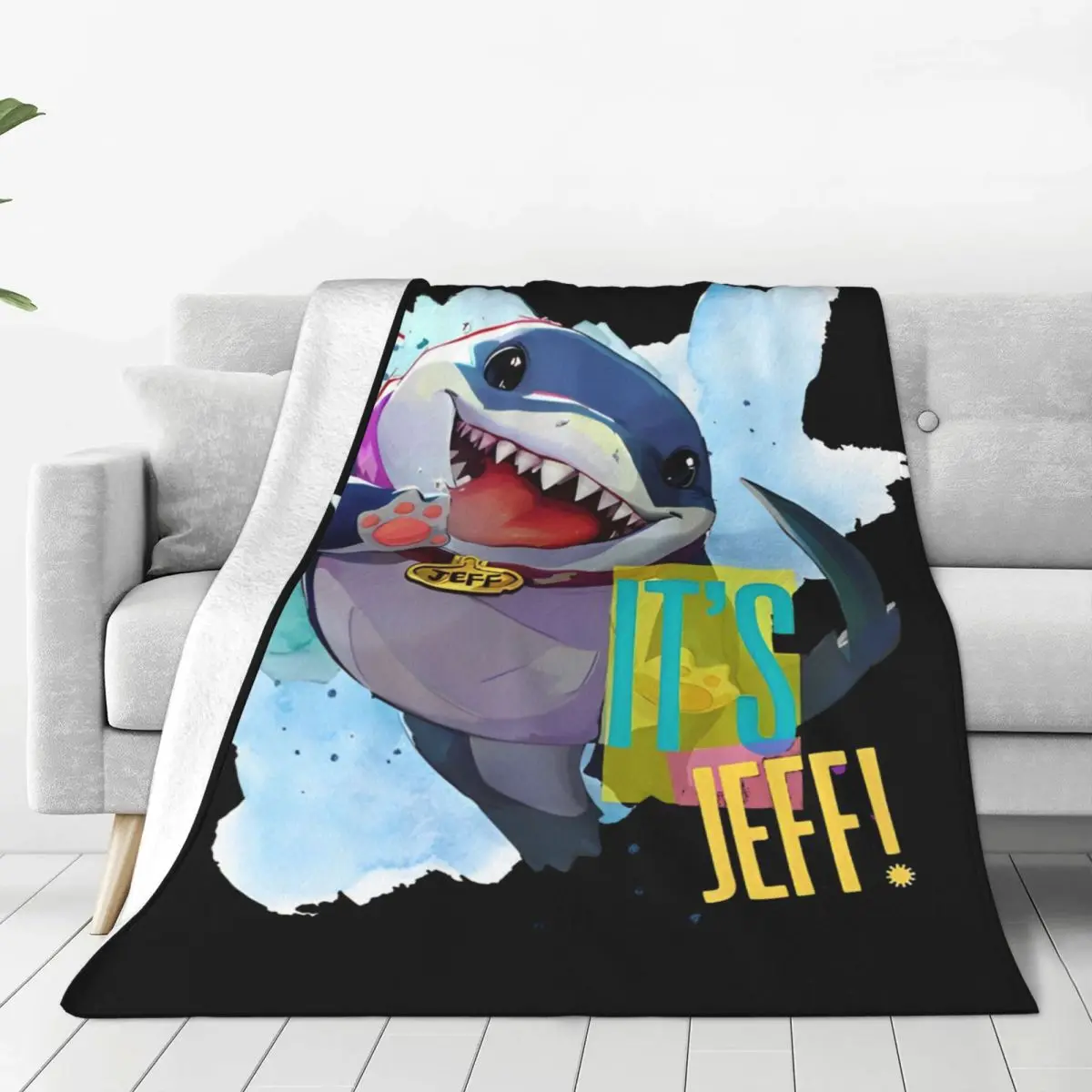 Marvel-Rivals Jeff The Land Shark Blankets Coral Fleece Plush Spring/Autumn Video Game Multi-function Ultra-Soft Throw Blankets