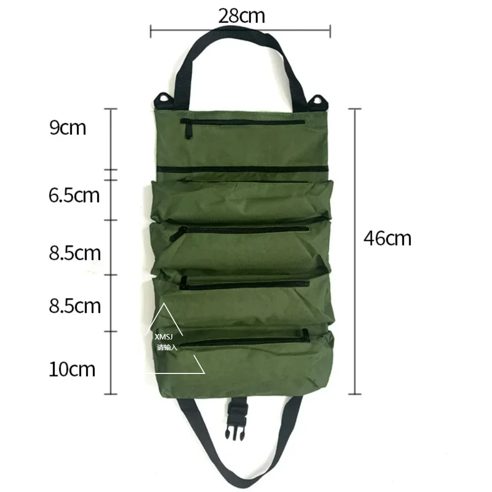 

Heavy-Duty Roll-Up Tool Bag - Oxford Fabric Multi-Tool Organizer All-in-One Garage Storage for Mechanics/Electricians/Carpenter