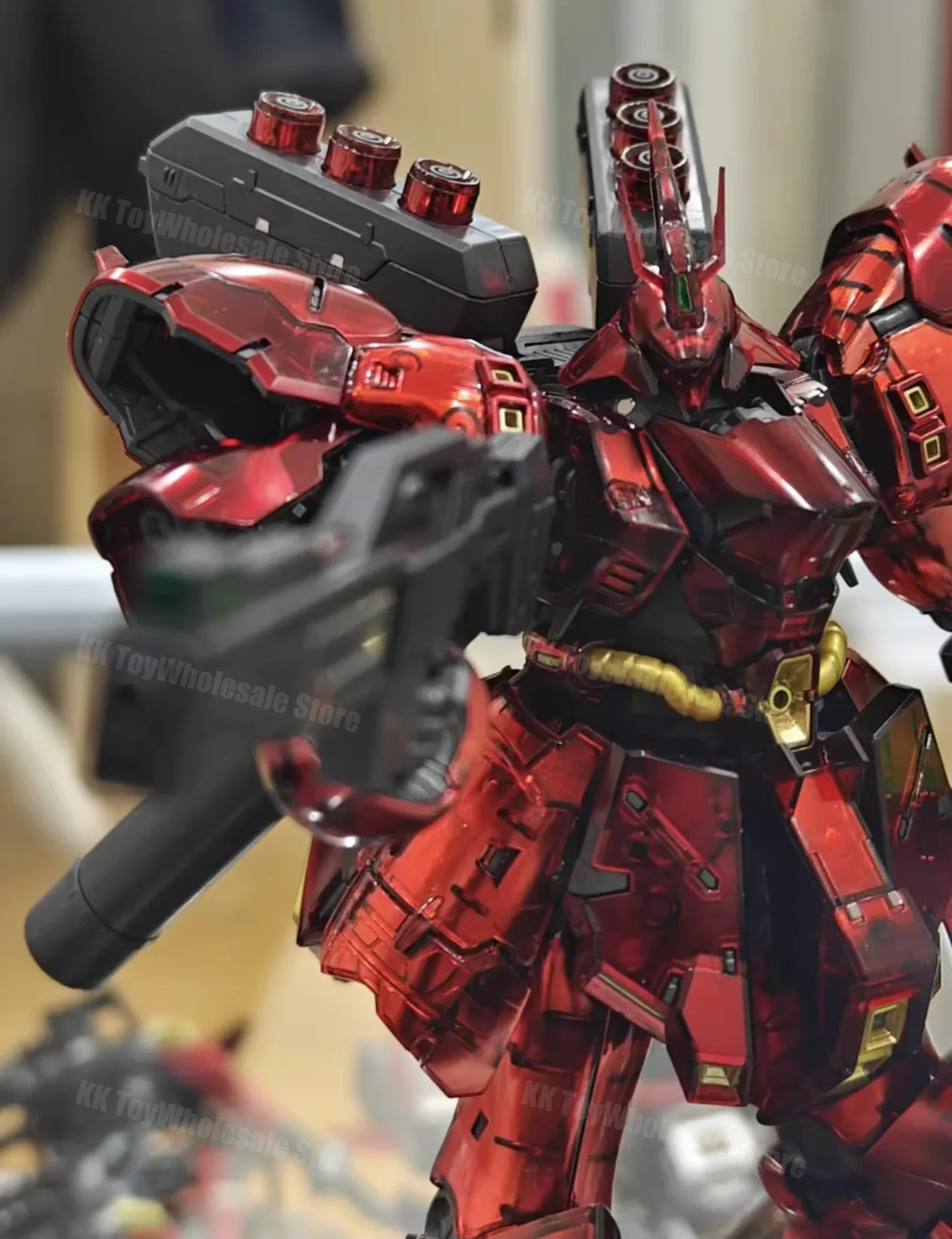 GAOGAO Model RG 1/144 MSN-04 Sazabi Metallic Clear Coating Assembly Model KitsPlastic skelet Action Figure Robot Plastic Model