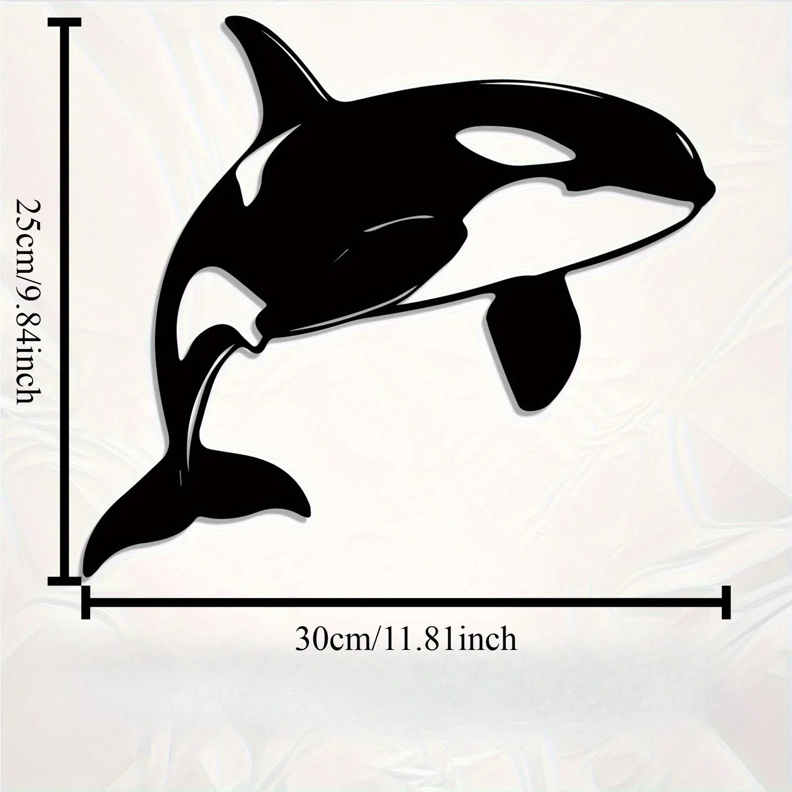 CIFBUY Wrought Iron Killer Whale Wall Art, Metal Orca Sculpture Decor, Weatherproof Fence Decor for Ocean Lover, Indoor Outdoor