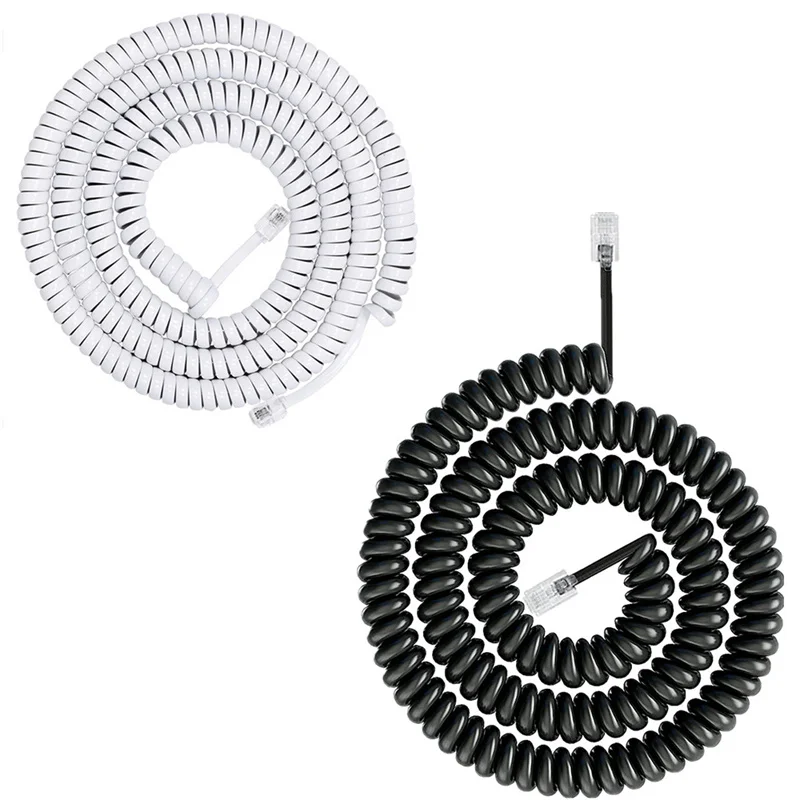 Cabo de telefone fixo sem enrolamento, cabo de linha de telefone fixo rj9 4p4c, acessório de telefone