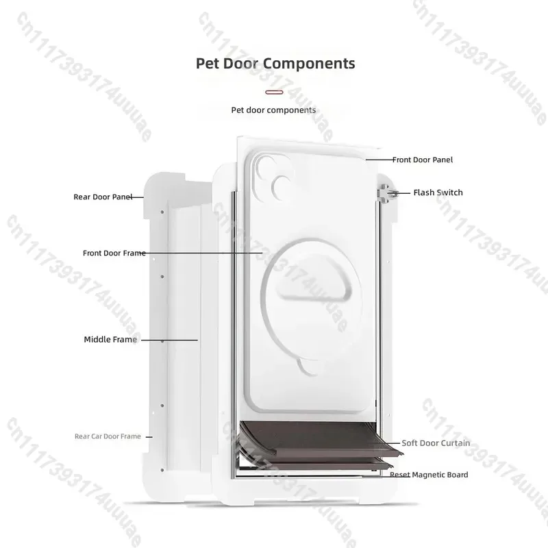 Two Way Pet Door for Cats and Dogs Free Entry Exit TPU Material Flap Kennel Accessory