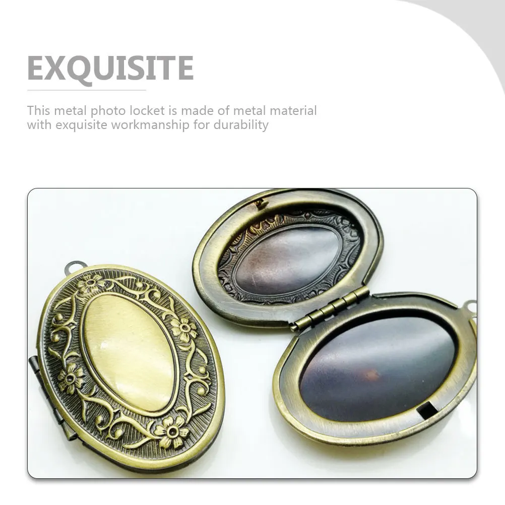 2 Stücke Kleine Foto Medaillon Anhänger Metall Bilderrahmen Ornament für DIY Schmuck Machen Memorial Andenken für Foto