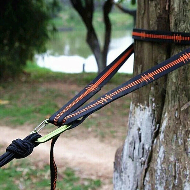 2Pcs High Bearing Capacity Hammock Straps 600lbs Breaking Strength Polyester Hammock Belt Rope 5 Ring Correias De Poliéster