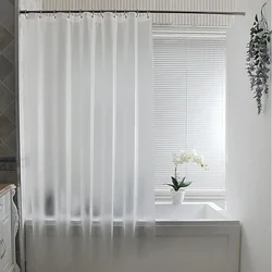 Bathroom PEVA Shower Curtain Set With Hooks Water Cube Pebble Pebble Translucent Waterproof Bathroom Bath Curtains Liner