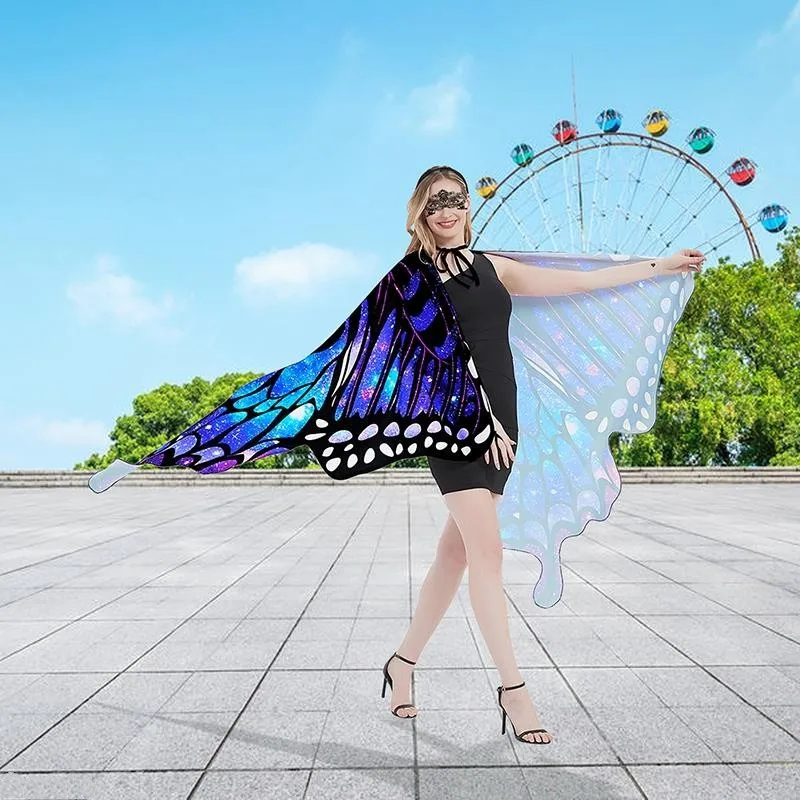 Schmetterling Cape Wings für Frauen Halloween Kostüm Erwachsenen Kostüm Cosplay Frau Cape Kostüm Umhang Party bevorzugen Geschenk Requisiten