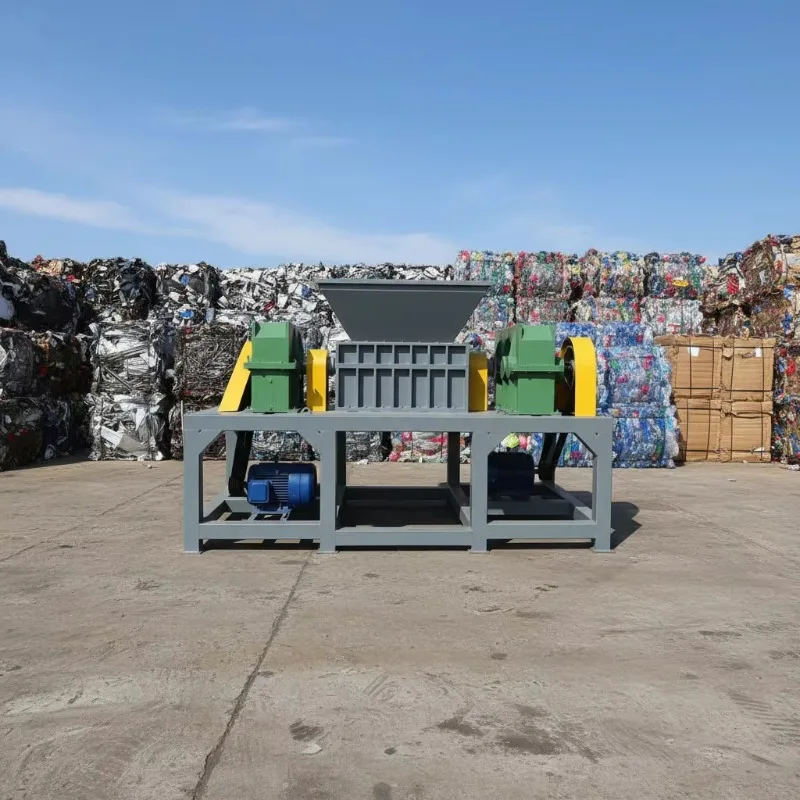 Customized Dual Shaft Automatic Eco-Friendly Plastic Shredder For Waste Recycling Rubber Block Steel Wire Separation & Fiber Pro