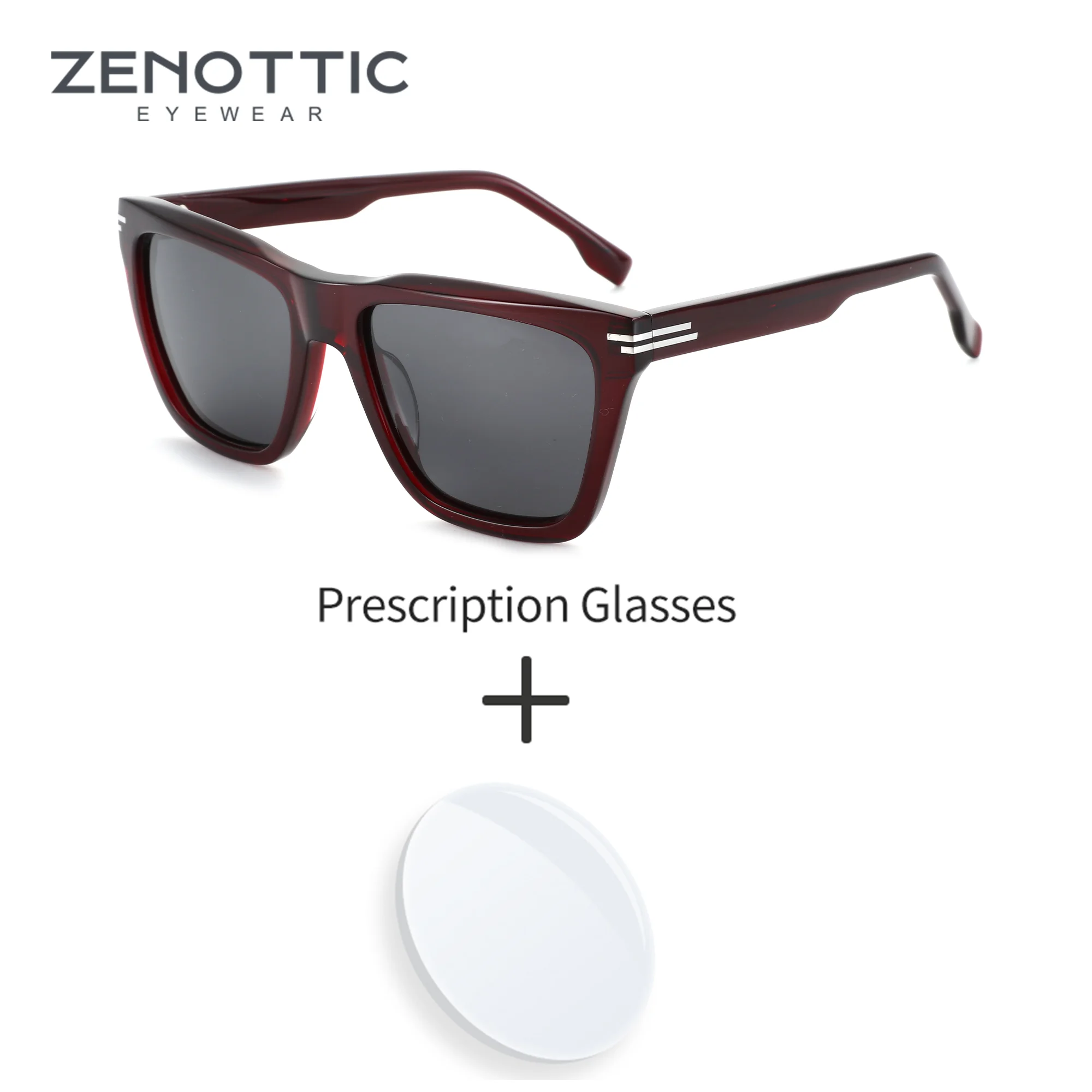 

ZENOTTIC S размер ацетатные солнцезащитные очки с защитой UV400 по рецепту на заказ мужские и женские квадратные поляризационные оптические солнцезащитные очки