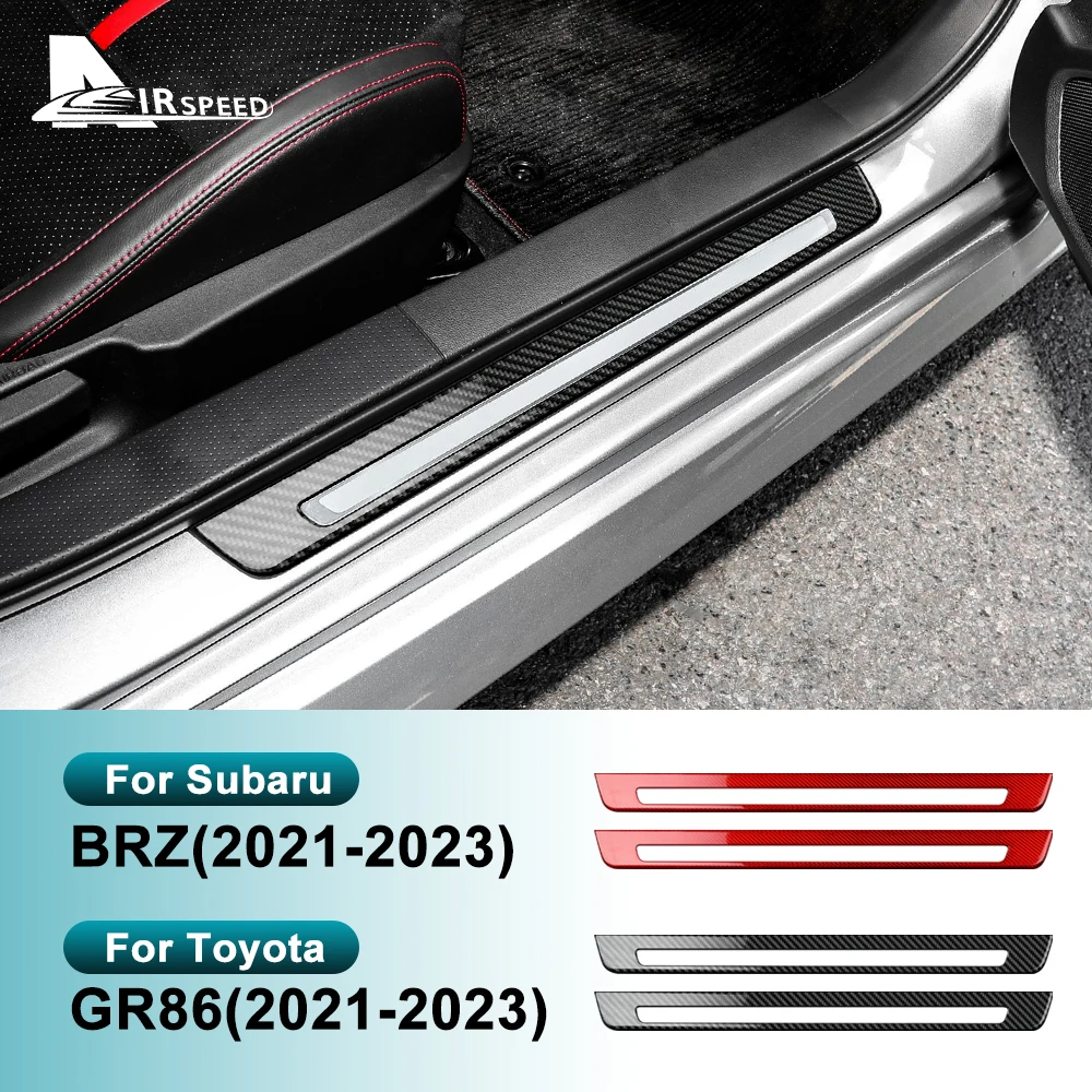 

Real Hard Carbon Fiber Cover For Subaru BRZ Toyota GR86 2021 2022 2023 2024 LHD RHD Door Sill Strip Protector Trim Accessories