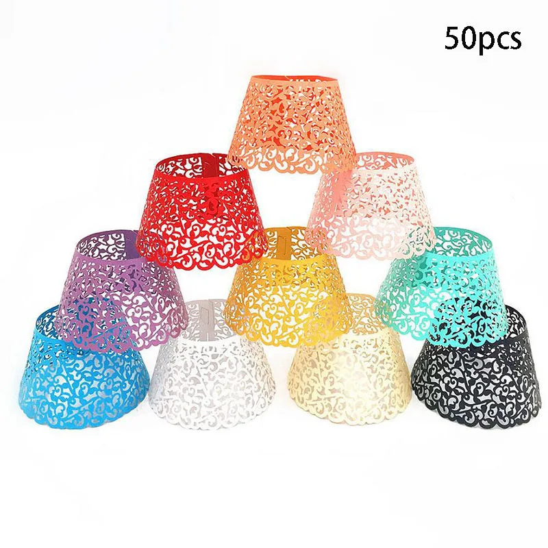 50/100pcs Laser Cut Hollow Cupcake Wrappers Baby Shower Muffin Cupcake Baking Cups Cases Wedding Birthday Party Cake Decoration