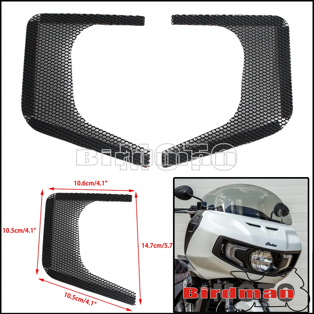 For Indian Challenger 2020+ Batwing Fairing Mesh Vent Screen Grill Pursuit Bug Debris Protector Stick-On Motorcycle Accssories