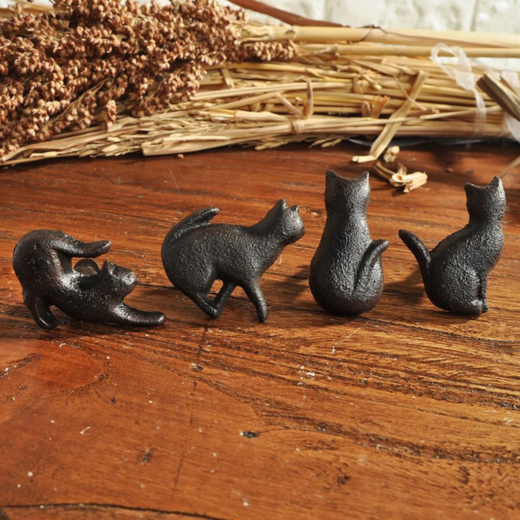 Variety Cast Iron Cute Cat Style Door Drawer Cabinet Wardrobe Pull Handle Knobs Vintage Rural Furniture Hardware