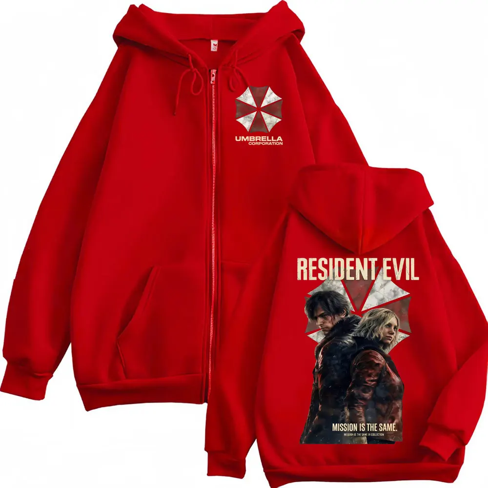 Limited Leon Kennedy Zipper Hoodies Resident Evil Requiemm Anime Jacke Sweatshirts Herren Damen Mode Klassischer Zip-Up Hoodie Mantel – Detail 4