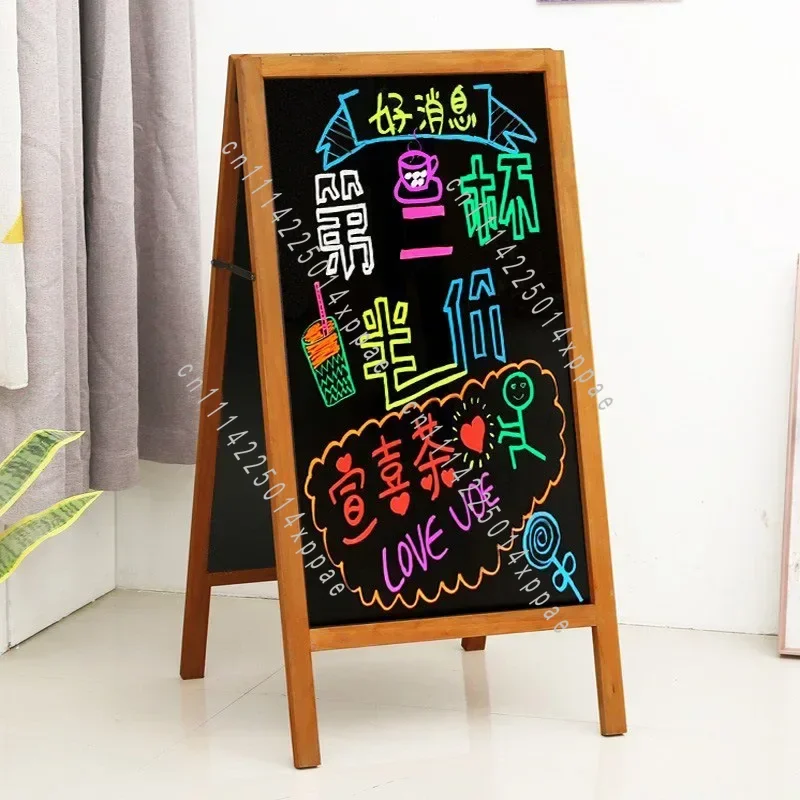 Commercial Stall Billboard Display Board Children's Picture Board Double Sided Magnetic Small Blackboard Bracket Style Store